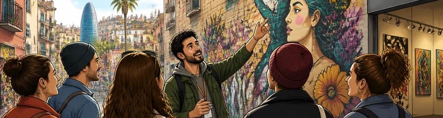 Experiencia guiada privada por el arte urbano de Barcelona