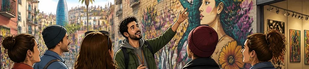Experiencia guiada privada por el arte urbano de Barcelona