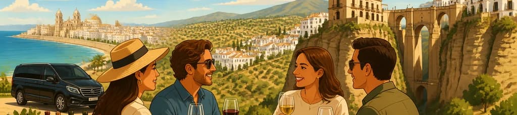 Tour premium privado de un día a Ronda con cata de vinos, partiendo desde Cádiz