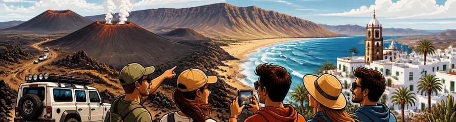 Aventura en todoterreno 4x4 por los volcanes de Lanzarote, la Playa de Famara y Teguise