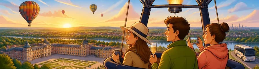 Aventura en globo aerostático sobre Aranjuez, con opción de transporte desde Madrid