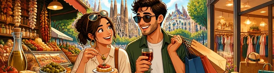 Exploración privada de 3 horas: gastronomía y compras en Barcelona