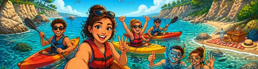 Excursión de snorkel y kayak en grupo reducido por la Costa Brava con almuerzo desde Barcelona
