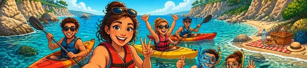 Excursión de snorkel y kayak en grupo reducido por la Costa Brava con almuerzo desde Barcelona