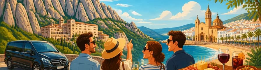 Excursión privada a Montserrat y Sitges con transporte de lujo