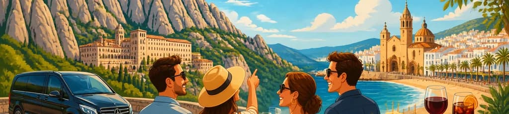 Excursión privada a Montserrat y Sitges con transporte de lujo