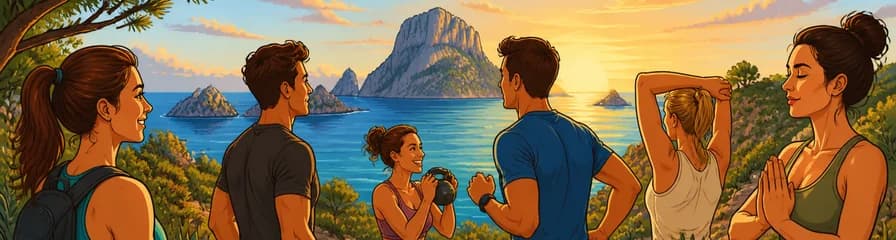 Sesión de HIIT energizante: senderismo y fitness en la costa oeste de Ibiza
