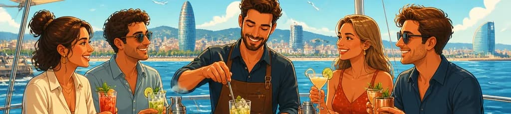 Curso de coctelería y paseo en velero por la costa de Barcelona