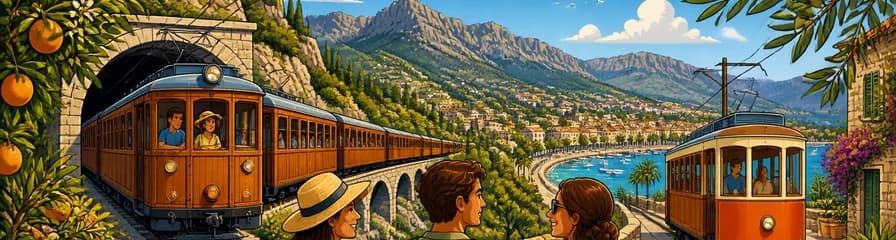 Viaje en el Tren de Sóller y su Tranvía al Puerto