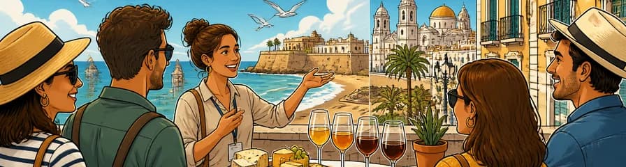 Descubre la costa de Cádiz: un recorrido panorámico y a pie con maridaje de quesos y jerez