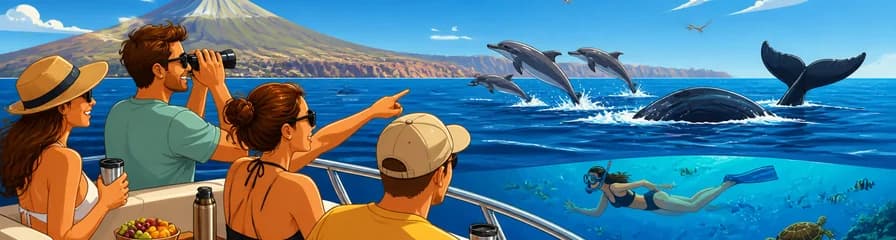 Safari marino privado de 3 horas en Tenerife con avistamiento de delfines y ballenas, snorkel, snack y bebida