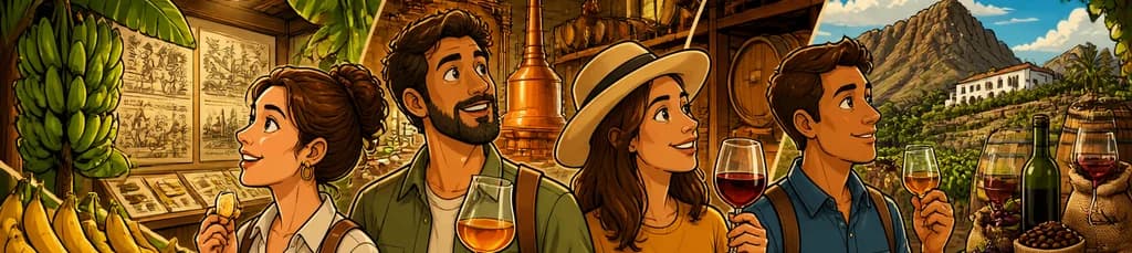 Recorrido guiado con cata por el Museo del Plátano, la Destilería de Ron y una Bodega
