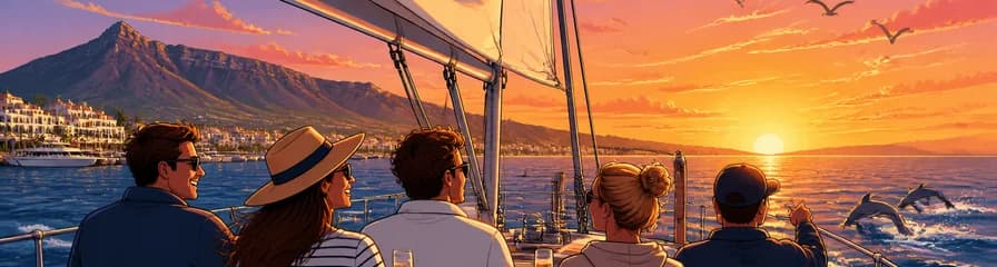 Travesía Compartida al Ocaso: Navegación desde Puerto Banús