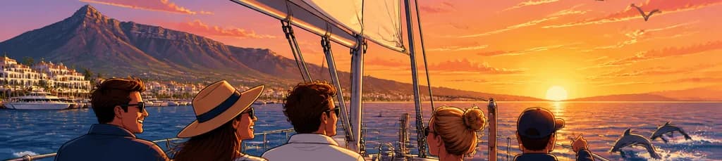 Travesía Compartida al Ocaso: Navegación desde Puerto Banús