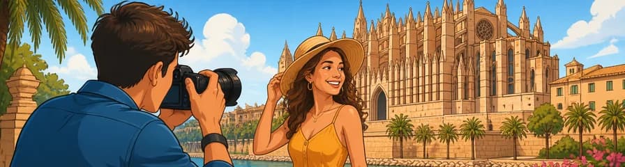 Sesión fotográfica profesional y exclusiva en los exteriores de la Catedral de Palma
