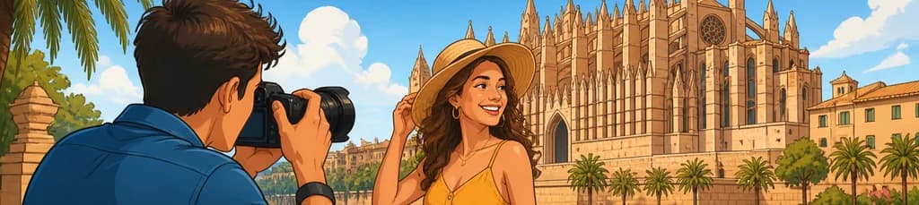 Sesión fotográfica profesional y exclusiva en los exteriores de la Catedral de Palma