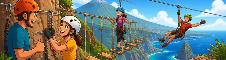 Parque de Aventura Vertical en Vía Ferrata para principiantes en Tenerife