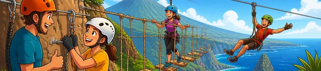 Parque de Aventura Vertical en Vía Ferrata para principiantes en Tenerife