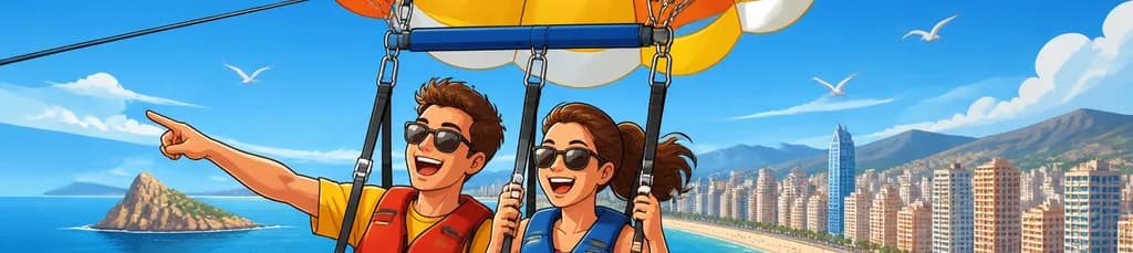 Experimenta la aventura de volar en parasailing sobre Benidorm