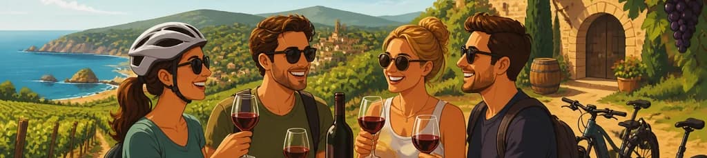 Cata de vinos y recorrido en bicicleta por los viñedos de la Costa Brava