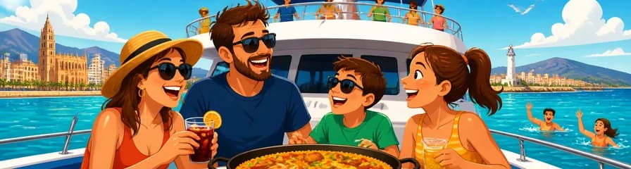 Excursión de tres horas en catamarán por Málaga, incluyendo degustación de paella