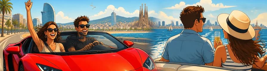 Aventura doble en Barcelona: Conducción de supercoches y paseo en barco