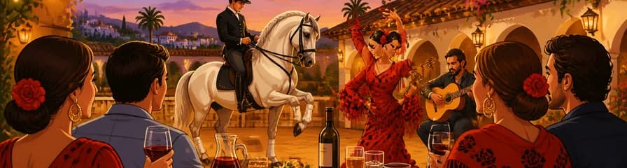 Cena con espectáculo ecuestre y flamenco en Málaga