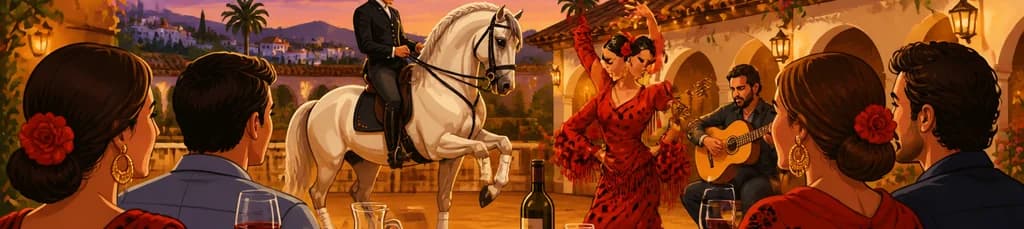 Cena con espectáculo ecuestre y flamenco en Málaga