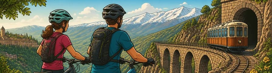 Recorrido en bicicleta eléctrica por la histórica ruta del tranvía de Sierra Nevada