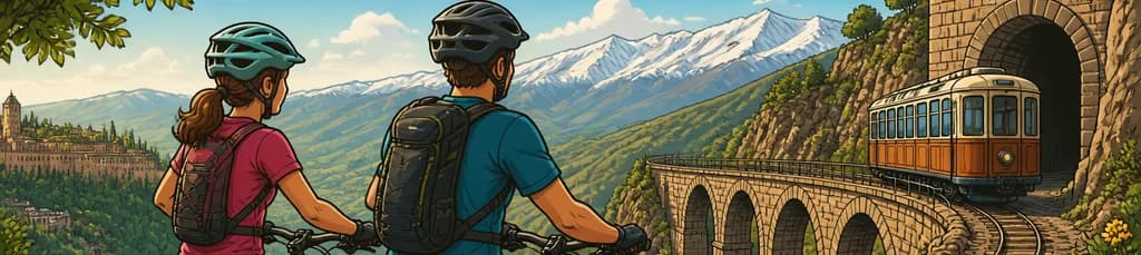 Recorrido en bicicleta eléctrica por la histórica ruta del tranvía de Sierra Nevada