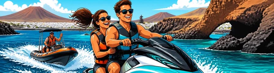 Aventura de 40 minutos en moto acuática por Lanzarote