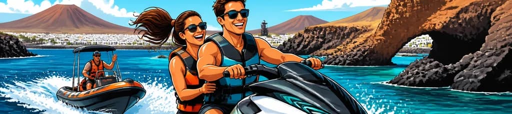Aventura de 40 minutos en moto acuática por Lanzarote