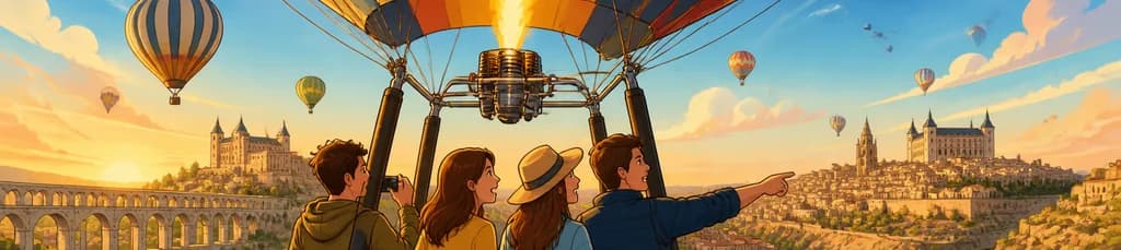 Viaje en globo aerostático por Segovia, con posibilidad de transporte desde Madrid