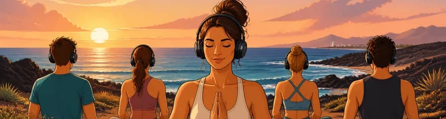 Experiencia de yoga silencioso al atardecer en El Cotillo: grupos reducidos frente al mar