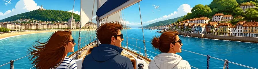 Travesía privada en velero por la bahía de La Concha y Pasai Donibane desde San Sebastián