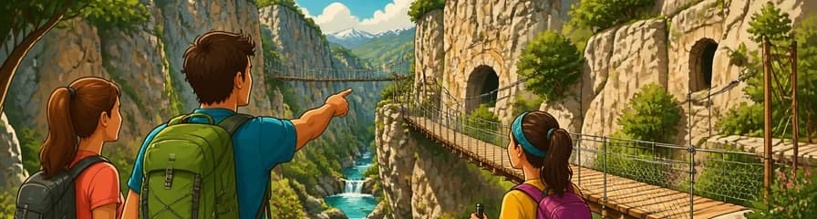 Recorrido guiado por los puentes colgantes de Los Cahorros en Sierra Nevada
