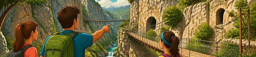 Recorrido guiado por los puentes colgantes de Los Cahorros en Sierra Nevada