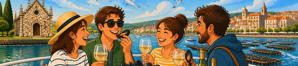Rías Baixas desde Santiago y A Coruña: Travesía en Barco y Degustación