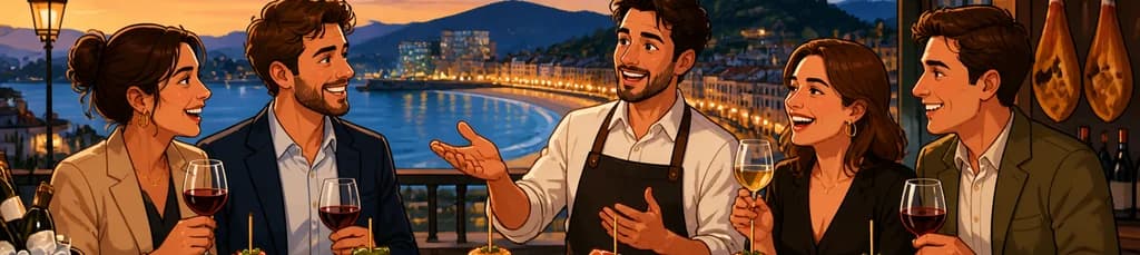 Exclusivo recorrido privado de lujo por San Sebastián con maridaje de pintxos y vinos españoles