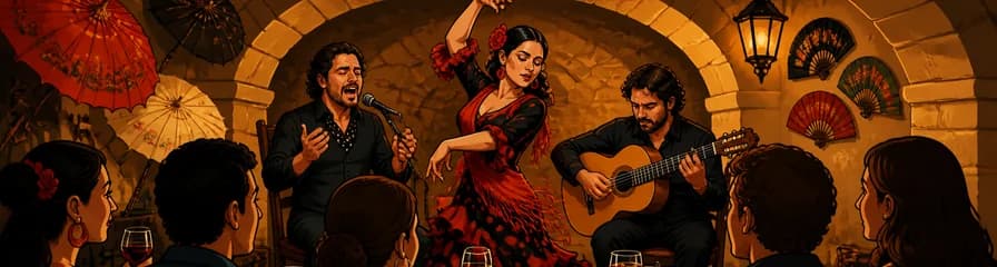 Un genuino espectáculo de flamenco en directo con degustación de tapas en Barcelona