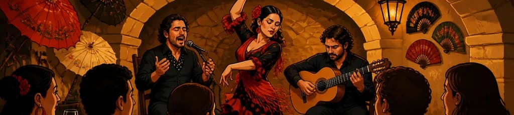Un genuino espectáculo de flamenco en directo con degustación de tapas en Barcelona