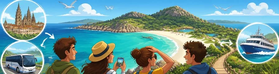 Viaje de un día a las Islas Cíes desde Santiago de Compostela, incluyendo transporte y ferry