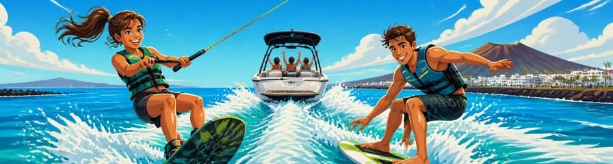 Vive la emoción del esquí acuático en las aguas de Lanzarote