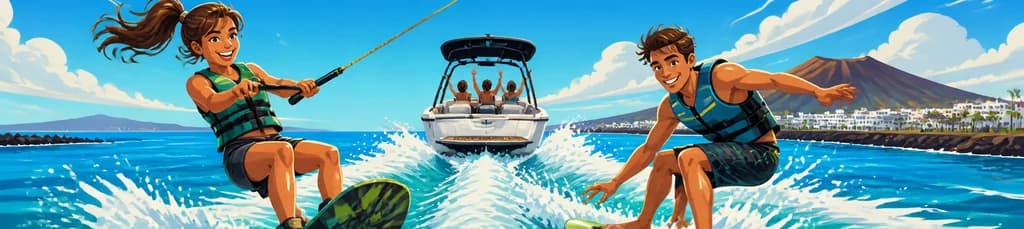 Vive la emoción del esquí acuático en las aguas de Lanzarote