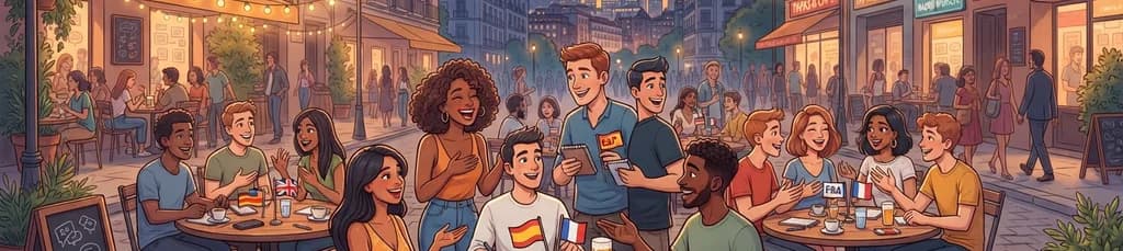 Intercambio de Idiomas y Conversación en un Espacio al Aire Libre