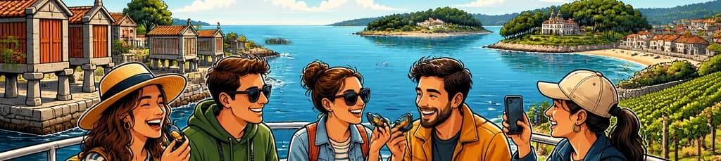 Experiencia en las Rías Baixas: Visita a la Isla de Arousa, Combarro y Travesía en Barco con Degustación de Mejillones
