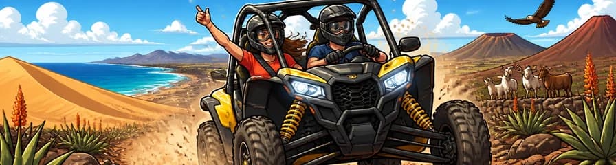 Aventura en buggy Can-Am 800 para dos personas en Fuerteventura: Dunas y volcanes de Corralejo