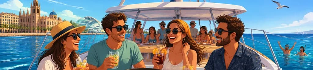 Viaje en Catamarán Dama de Valencia con Almuerzo y Parada para Bañarse en el Mar, Partiendo de Valencia