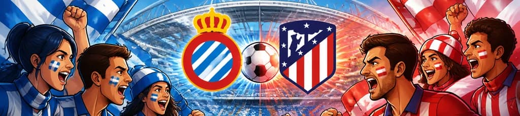 Duelo futbolístico: RCD Espanyol contra Atlético de Madrid