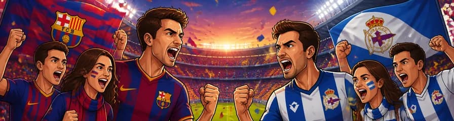 Encuentro entre el FC Barcelona y el Deportivo La Coruña